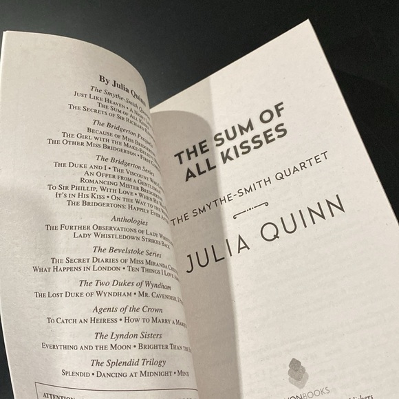 The Smythe-Smith Quartet #3: The Sum of All Kisses by Julia Quinn - Novel - Picture 4 of 6